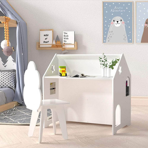 Kids Table and Chairs Set Activity Chalkboard Play Study Toys Storage Desk