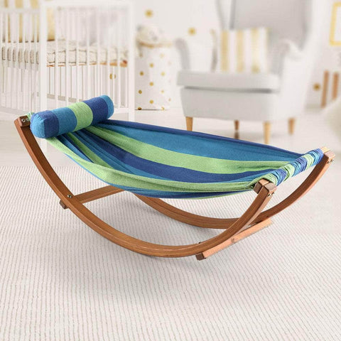 Kids Timber Hammock Bed Swing - Blue
