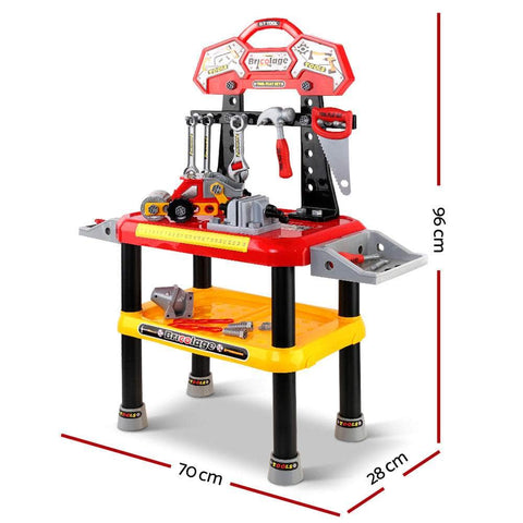 Kids Pretend Workbench Diy Tools 97 Piece Children Role Play Toys Red