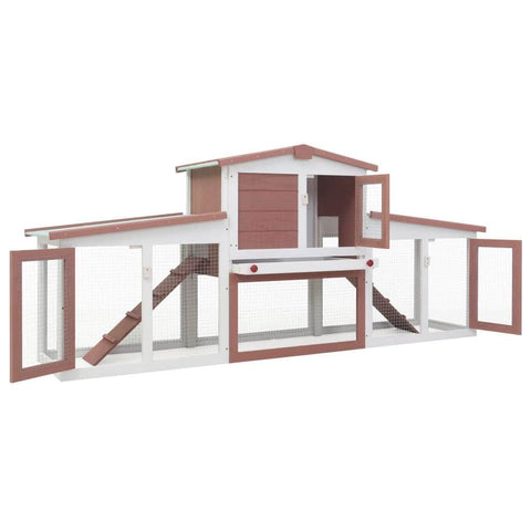 Large Rabbit Hutch Brown and White