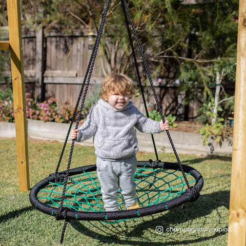 Kids Oakley Swing Set With 1.2M Spidey Web Swing