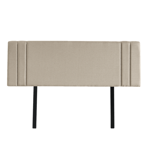 Linen Fabric Double Bed Deluxe Headboard Bedhead - beige