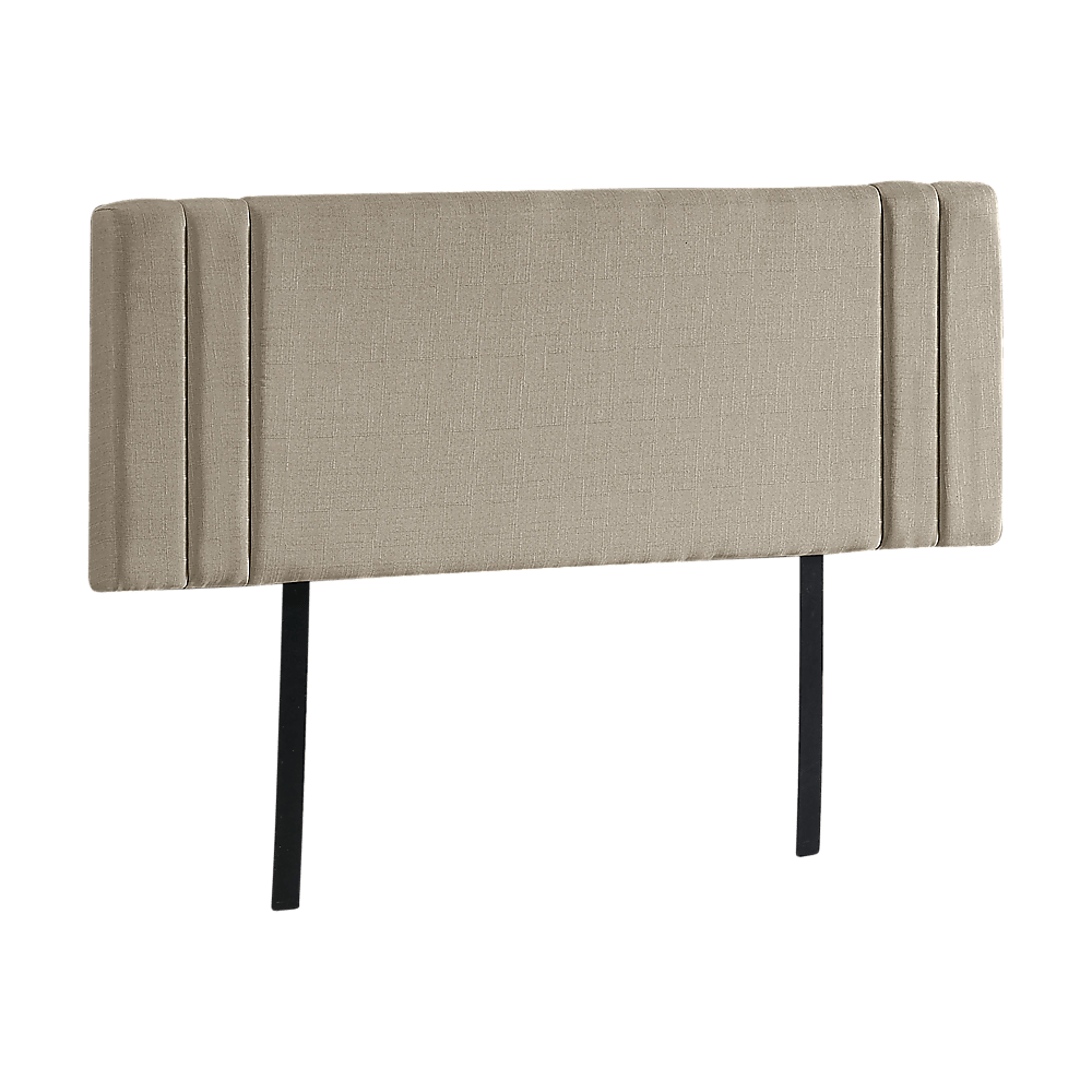 Linen Fabric Double Bed Deluxe Headboard Bedhead - beige