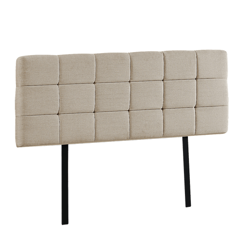 Luxurious Linen Fabric Double Bed Deluxe Headboard - Beige