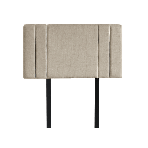 Linen Fabric Single Bed Deluxe Headboard Bedhead - Beige