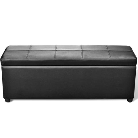 Long Storage Bench Wood Black