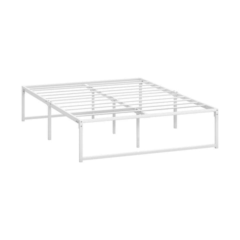 Metal Bed Frame Double/Queen Size Bed Base White