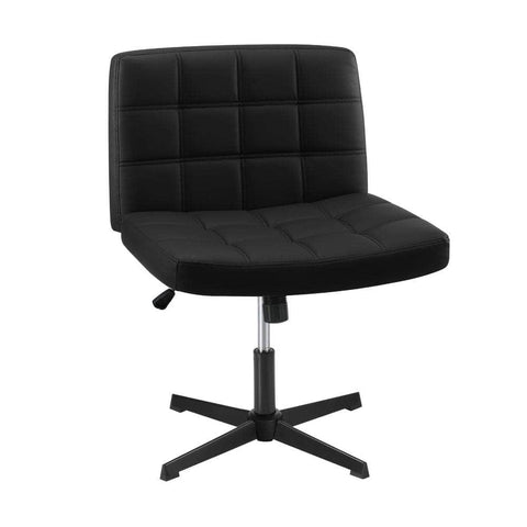 Mid Back Office Chair Wide Seat Black/Brown/White