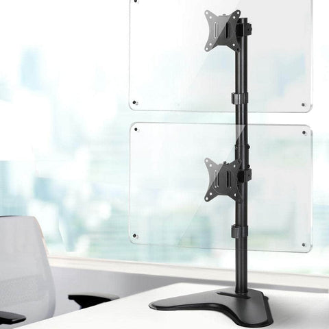 Monitor Arm Stand Dual Mount HD LED TV Bracket Holder Freestanding