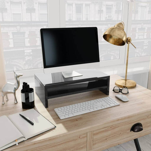 Monitor Stand High Gloss Black Chipboard