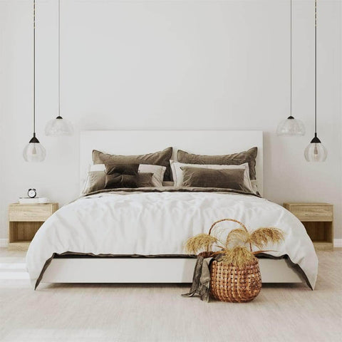 Nightstand 2 pcs with Drawer Oak Colour