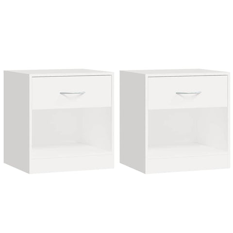 Nightstand 2 pcs with Drawer White