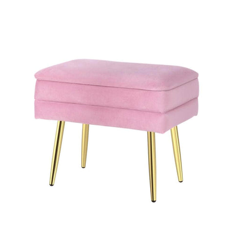 Elegant Pink Velvet Artiss Ottoman Storage Foot Stool