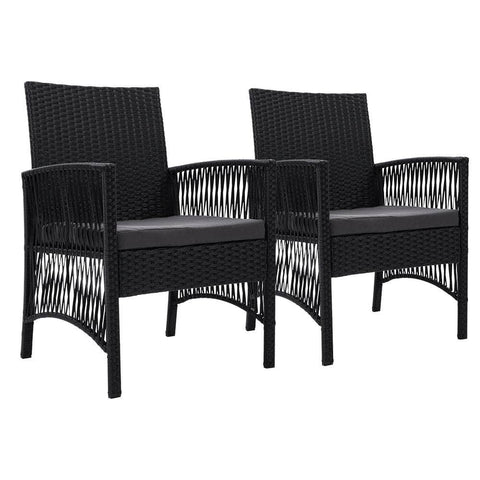 2Pc Outdoor Dining Chairs Patio Furniture Wicker Lounge Chair Garden