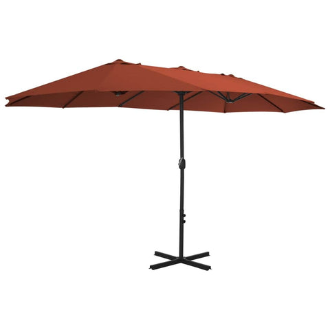 Outdoor Parasol with Aluminium Pole Terracotta