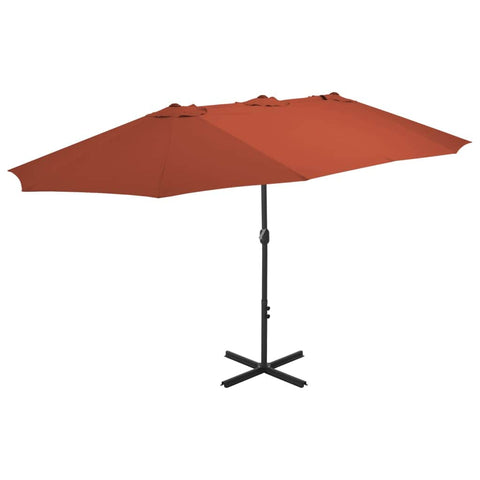 Outdoor Parasol with Aluminium Pole Terracotta
