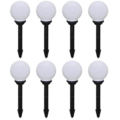 Outdoor Pathway Lamps 8 pcs LED 15 cm with Ground Spike