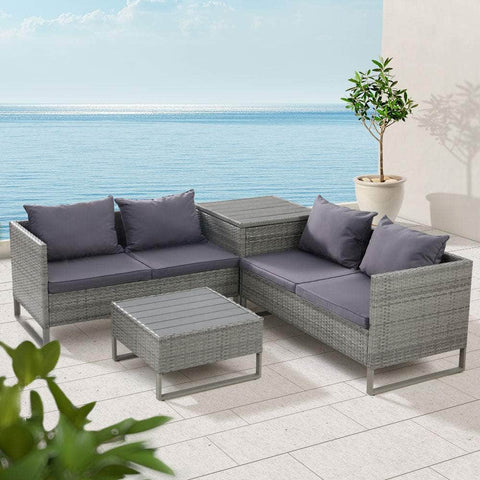 Outdoor Sofa Furniture Garden Couch Lounge Set Patio Wicker Table Chairs