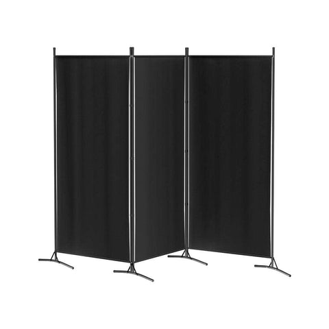 Panel Room Divider Screen Fabric Black/White