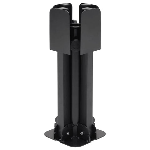 Parasol Base Foldable Pole Glossy Black Steel