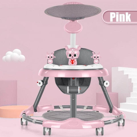 PINK Upgrade Adjustable Baby Walker Stroller Play Activity Music Kids Ride On Toy Car