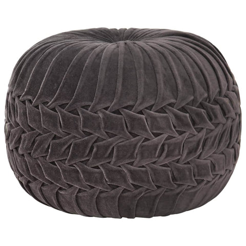 Pouffe Cotton Velvet Anthracite