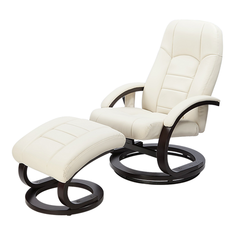 Pu Leather Deluxe Massage Chair Recliner Ottoman Lounge Set