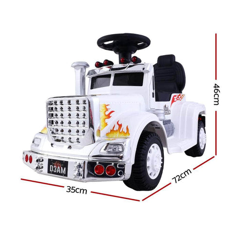Rigo Kids Electric Ride On Car Truck Motorcycle Motorbike Toy Cars White
