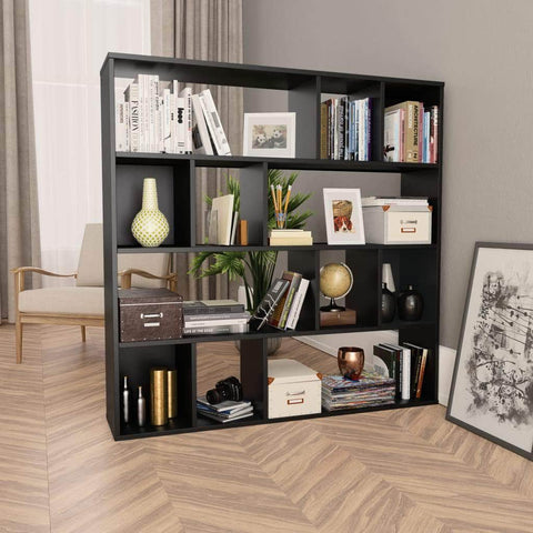 Room Divider/Book Cabinet Black  Chipboard