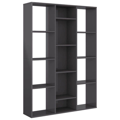 Room Divider/Book Cabinet High Gloss Grey - Chipboard