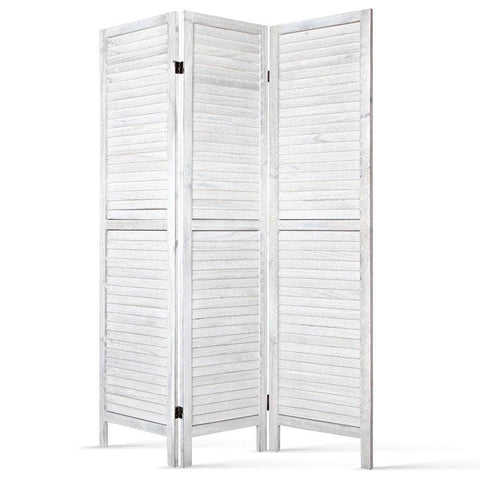 3 Panel Room Divider Screen 120X170Cm Louver White