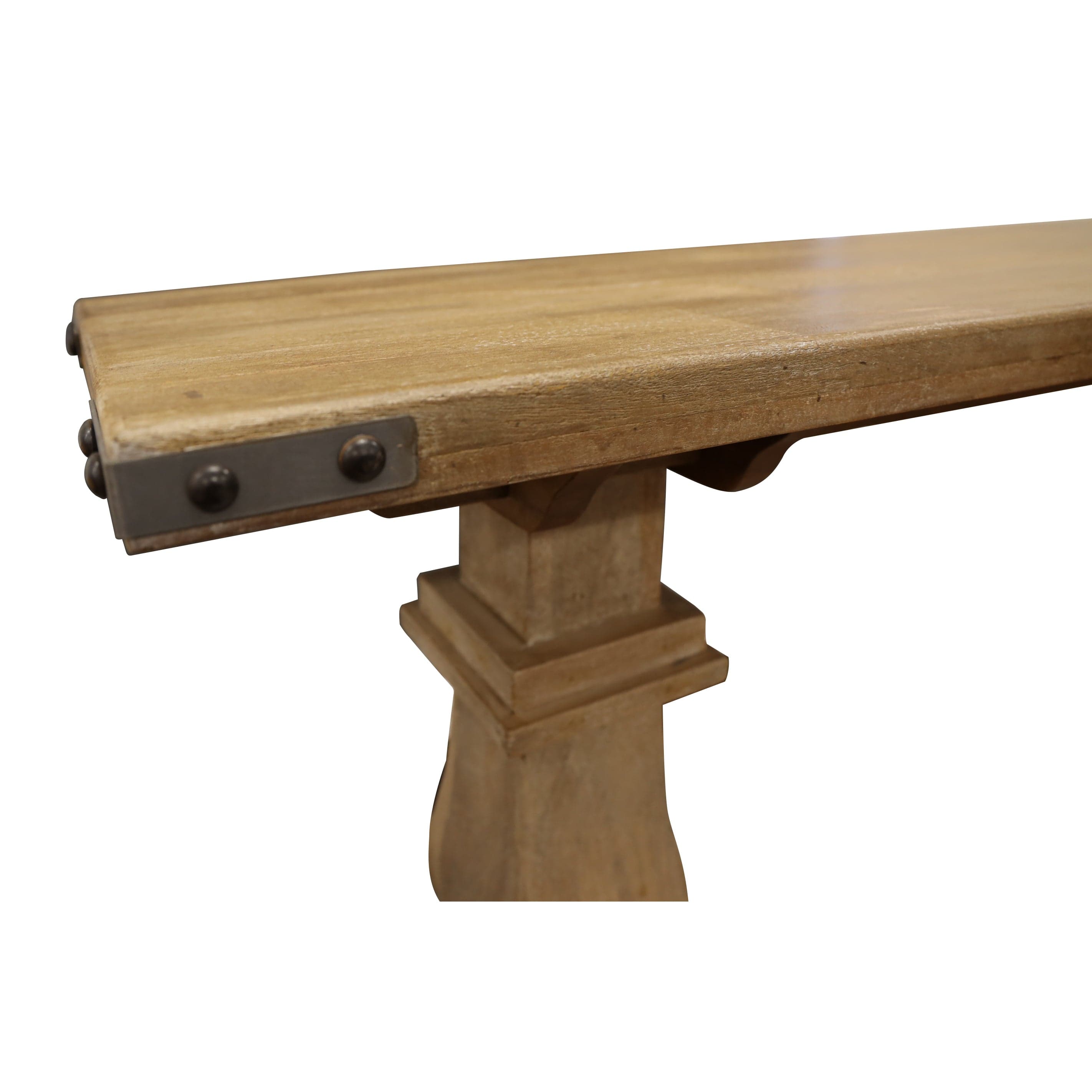 Rustic Mango Wood Console Table with Pedestal Design | 160cm - Honey Wash