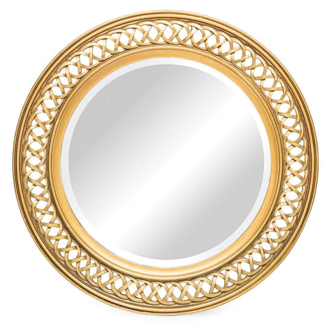 Rustic Wooden Round Mirror with Gold Finish: Bring some natural beauty,stunning gold finish