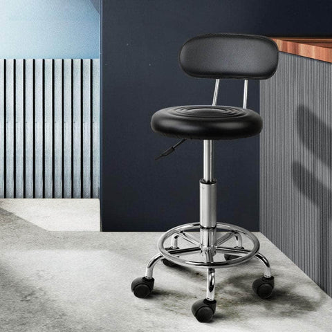 Salon Stool Swivel Chair Backrest Barber Hairdressing Hydraulic Height