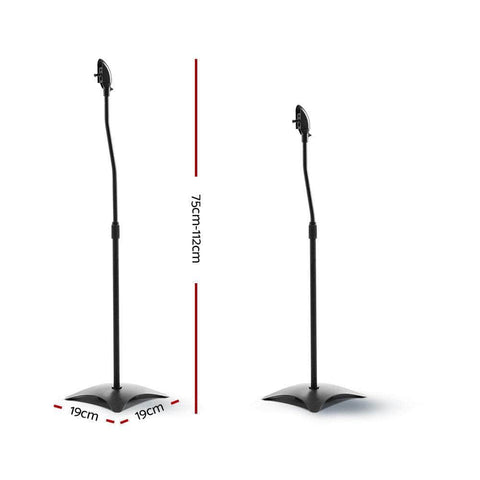 Speaker Stand 75-112Cm Adjustable Height Surround Sound Studio Home 2Pcs