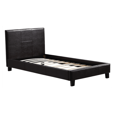 Single Pu Leather Bed Frame Brown