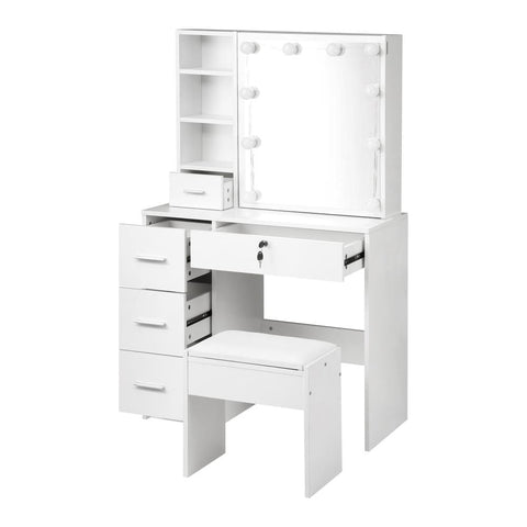 Sleek and Functional Dressing Table Stool Set: Makeup Essentials