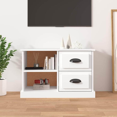 Sleek and Stylish Engineered Wood TV Stand in White Finish