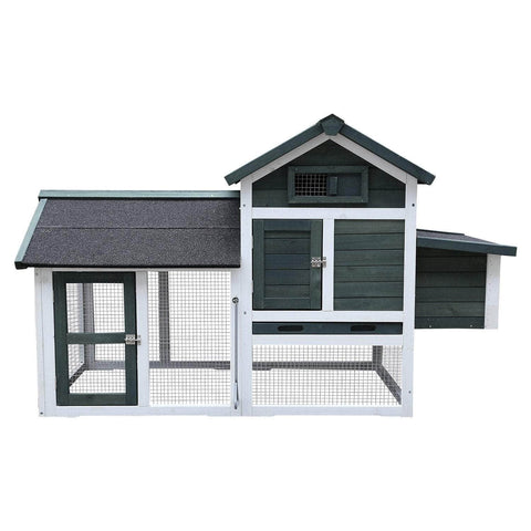 Spacious Chicken Coop & Rabbit Hutch - Green