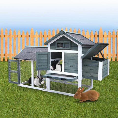 Spacious Chicken Coop & Rabbit Hutch - Green