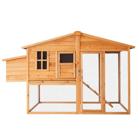 Spacious Chicken Coop & Rabbit Hutch with Ramp