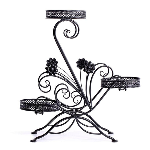 Sturdy Black Metal Plant Stand