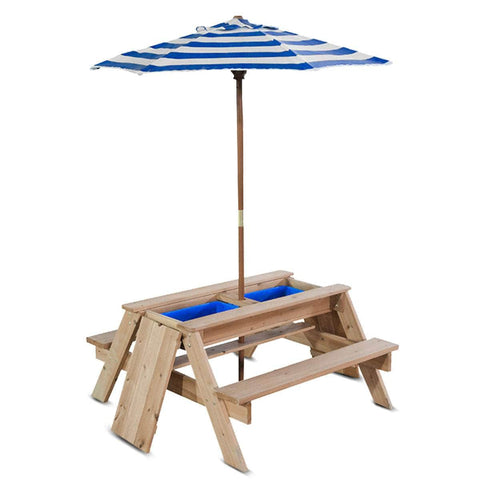 Kids Sunrise Sand & Water Table With Umbrella