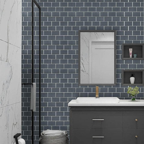 Tiles 3D Peel And Stick Wall Tile Dark Grey 10 Sheets