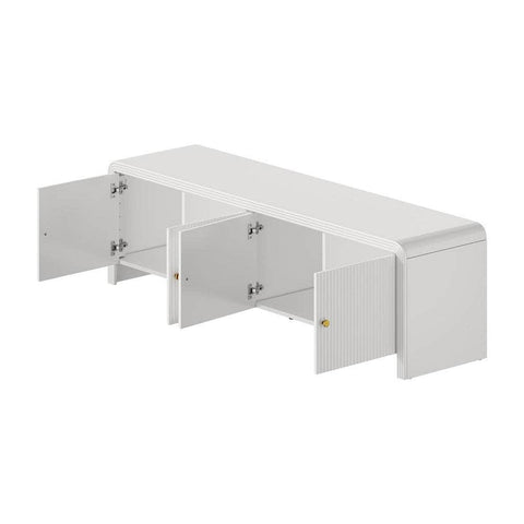 TV Cabinet Entertainment Unit Stand 160cm with Fluted Doors for Living Room