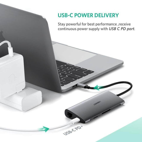 Type C 8 In 1 Multifultion Adaptor Vga/Usb3.0 X 3/Sd/Tf/Typec Pd Protoca