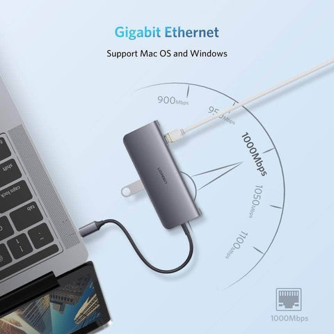Type C 9 In 1 Multifunction Adapter- Hdmi/ Vga/Gigabit/Typec/Usb3.0 X 3/Sd/Tf