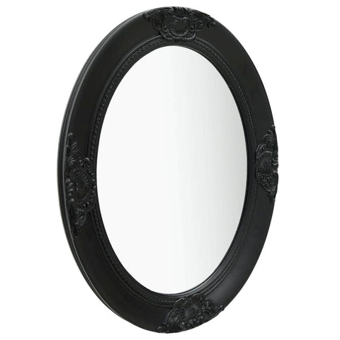 Wall Mirror Baroque Style Black