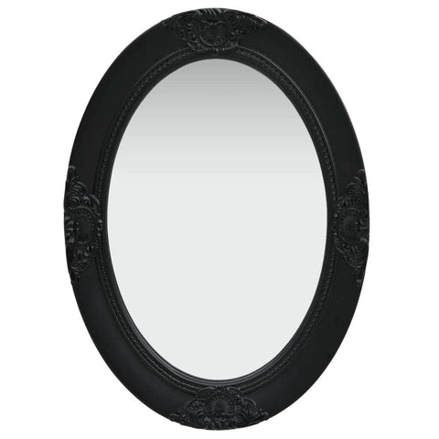Wall Mirror Baroque Style Black