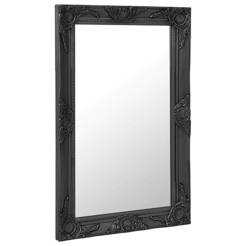 Wall Mirror Baroque Style Black